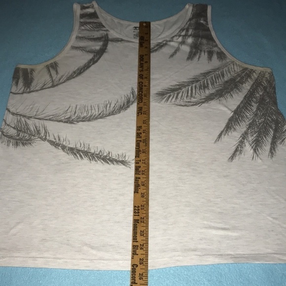 ARIZONA JEAN CO tank top heather gray with dark grey palm leaves size XXL - Picture 4 of 5